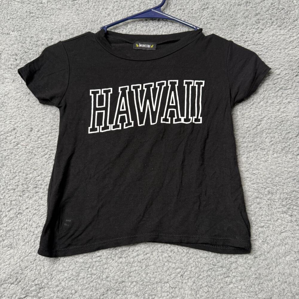 Hawaii T Shirt Girls Size Small Black Graphic Short Sleeve